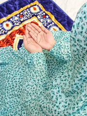 Namaz Chadar With Sleeves - Seamist Print (Lawn)