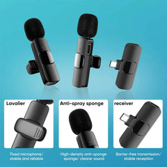 K9 Wireless Microphone dual Lavalier with USB Type C Cable