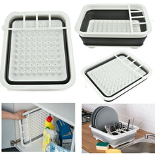 Load image into Gallery viewer, Silicone foldable drainer dish rack
