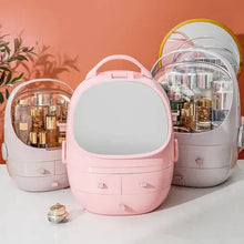 Load image into Gallery viewer, Portable Cosmetic Organizer With led light Mirror
