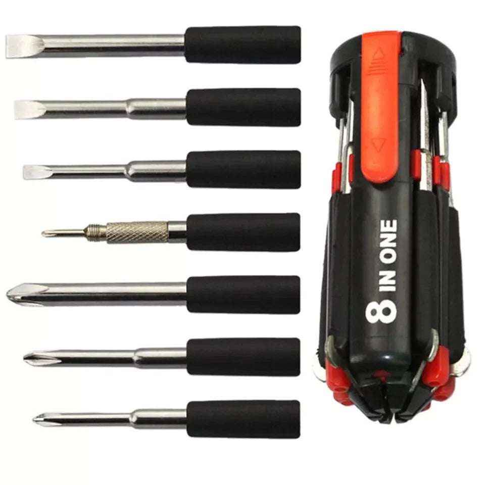 8 in 1 Screwdriver With LED Flashlight