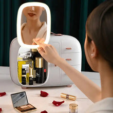 Load image into Gallery viewer, Modern Makeup Organizer Box with LED Mirror
