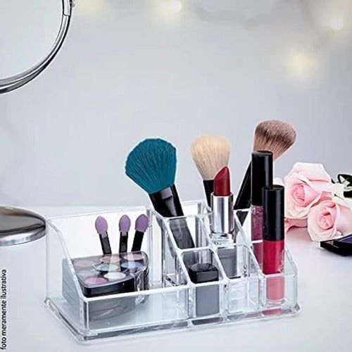 9 Grid Acrylic Makeup Organizer Storage Box