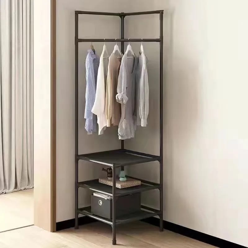 Corner cloth rack