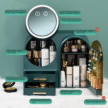 Load image into Gallery viewer, Magic Mirror Cosmetic Organizer with LED
