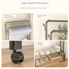 Load image into Gallery viewer, Floor-Standing Cloth Rack With Wheels
