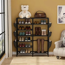Load image into Gallery viewer, Double Row Shoe Rack With Side Pocket
